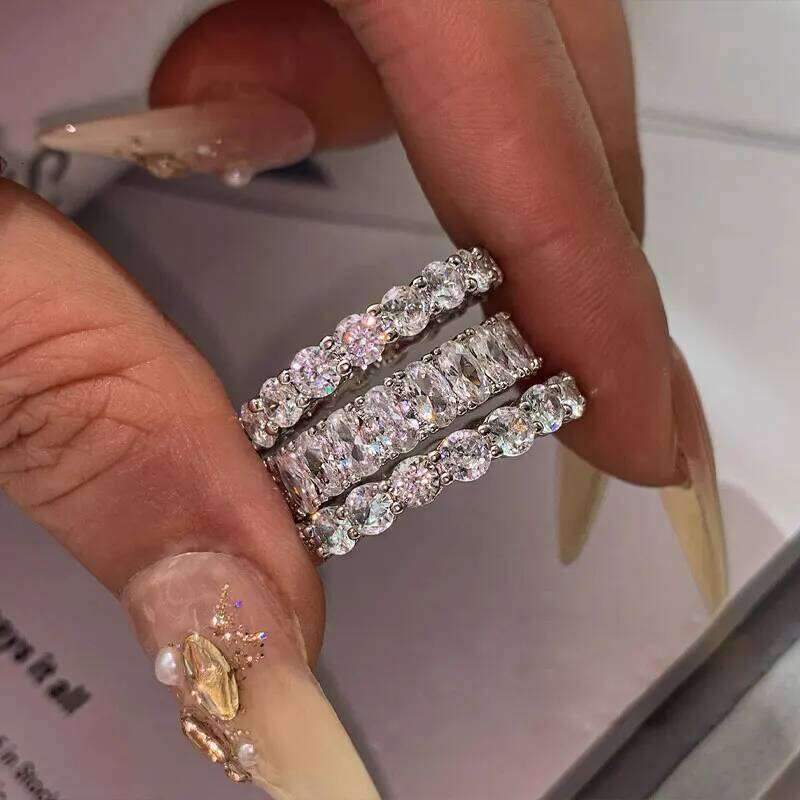 ZAKOL Brand Geometric AAA Cubic Zirconia Engagement Ring for Women Shining Brilliant CZ Proposal Wedding Jewelry