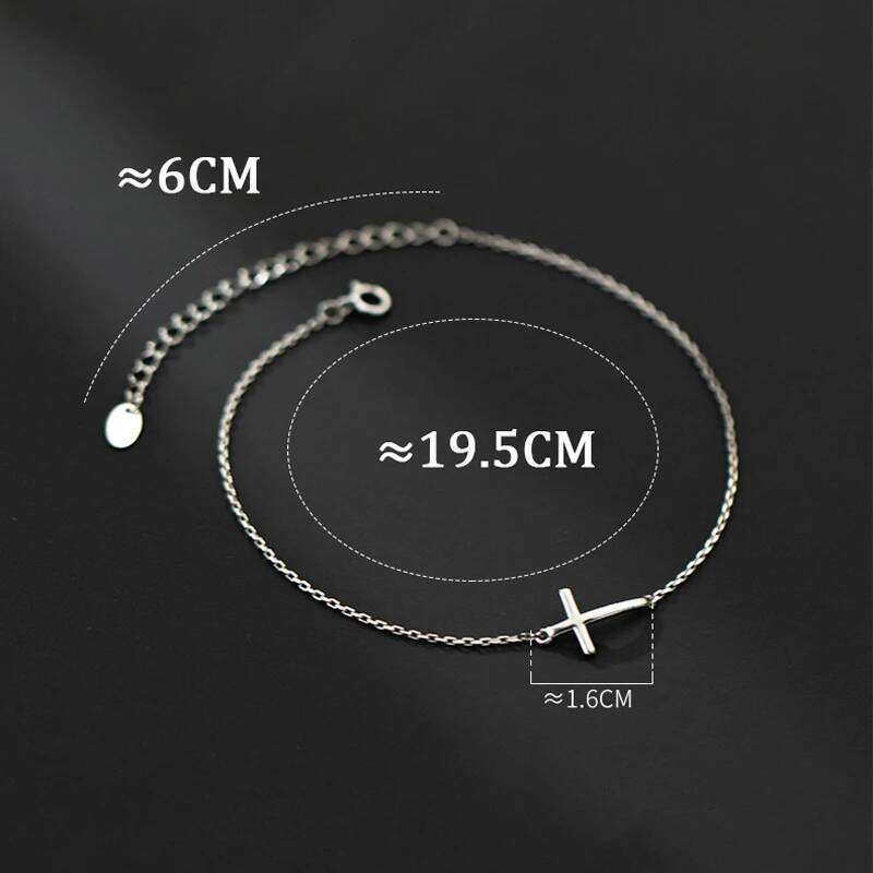 Cross Women Jewelry Anklets For Girls Silver 925 100% Foot Bracelet Leg Chain Accessories Gift Female