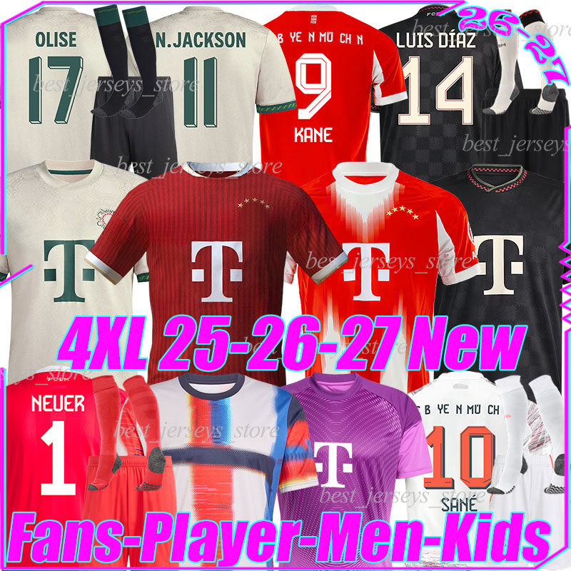4XL 25/2026/27 Oktoberfest KANE soccer jerseys LUIS DIAZ BAYERNS MUNICH MUSIALA OLISE N.JACKSON GNABRY GORETZKA KIMMICH PAVLOVIC men kids kits socks football shirts