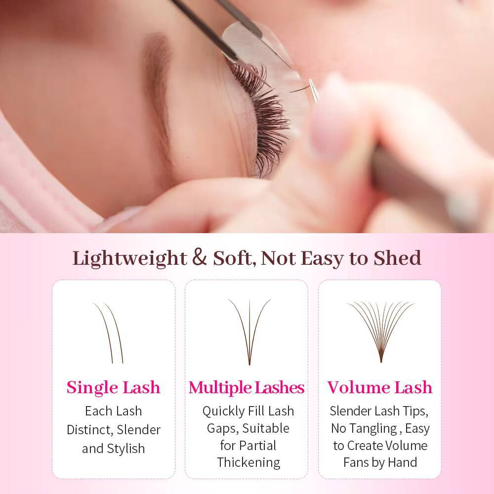 Velvet Matte Dark Black Drown Blank Eyelash Extension Volume Lash Extension Supplies Custom Individual d curl lash clusters