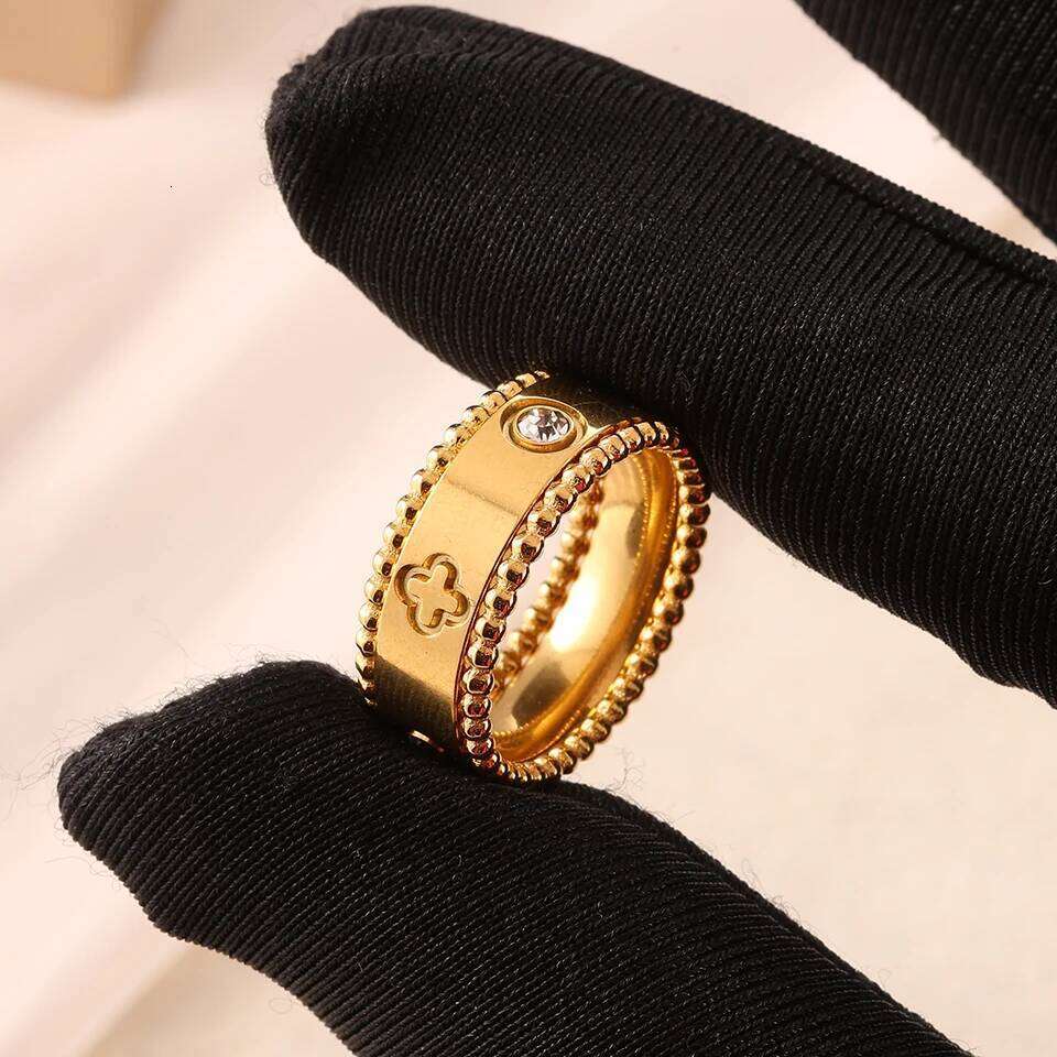 ZAKOL 3Pcs Stainless Steel Stackable Ring Set for Women Flowers Zircon Inlaid Round Bead Multi Layered Finger Rings Jewelry