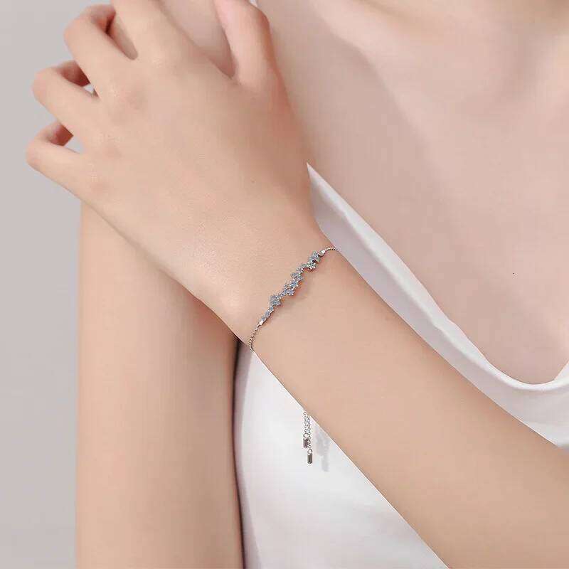 1.8/2/2.5MM Irregular Moissanite Diamond Bracelets for Women 925 Sterling Silver Luxury Adjustable Bracelet Fine Jewelry Gifts 25H1229