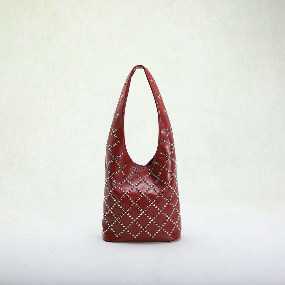 2026 Women S Punk Rivet Edgy Bucket Bag Ic Closure Shoulder Purse Suitable For Parties Outfits Daily Wear Available In