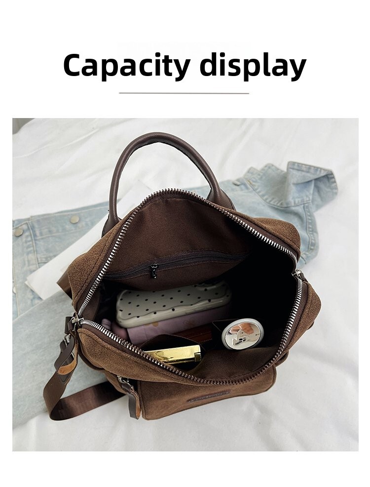 Double shoulder bag for women, Korean style, large capacity women's backpack