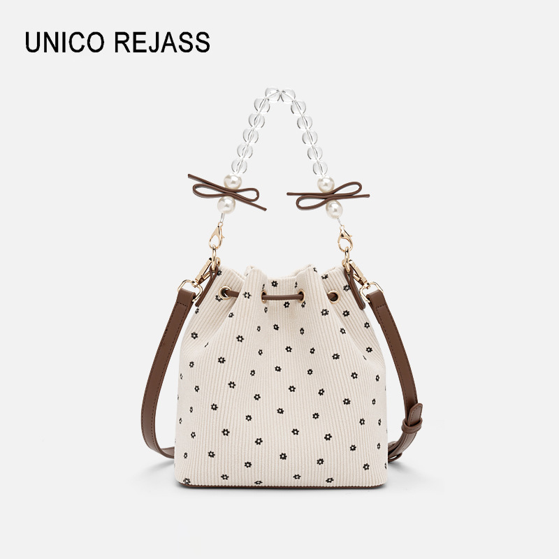 UNICO REJASS 2026s New Jacquard Design Large Capacity Commuter Bucket Bag Fashion Handbag Shoulder Bag