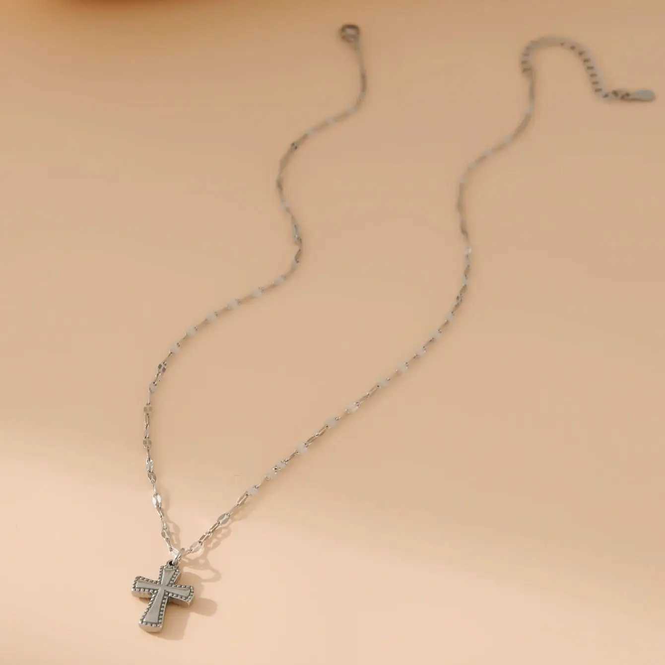 Cross Necklace For Women Stainless Steel 18K Gold Silver Chain Necklace Cross Pendant Charms Necklaces Jewelry Gift 2025 New Y251227