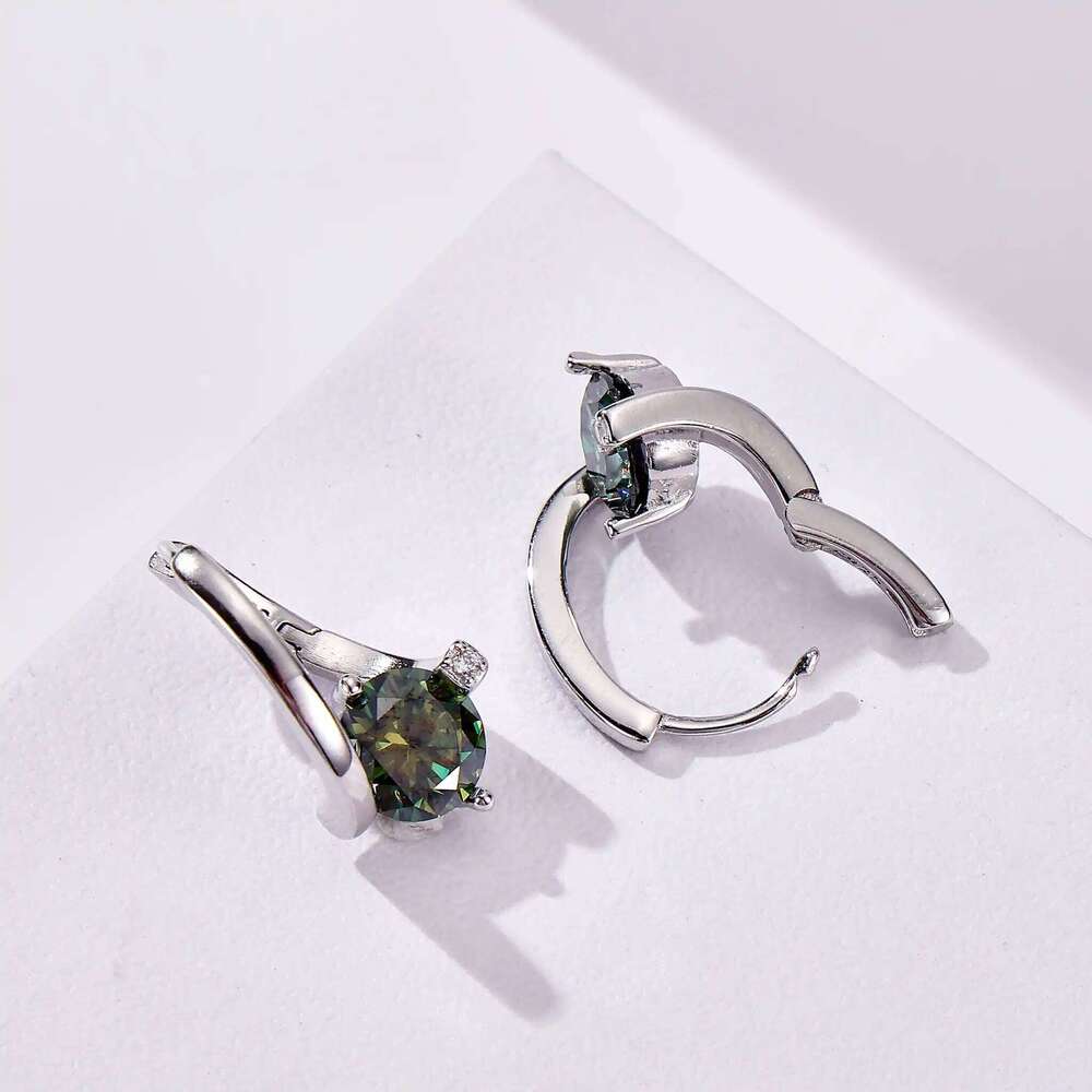 1CT Moissanite Hoop Earrings 925 Sterling Sliver lab moissanite Diamond test Pass Wedding Party Jewelry for Women dating gift 85b