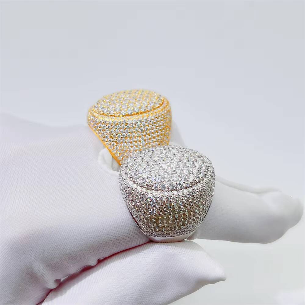 Fashion Hiphop Jewelry New Design High Quality 925 Silver Ring Vvs Moissanite Rings for Women Men