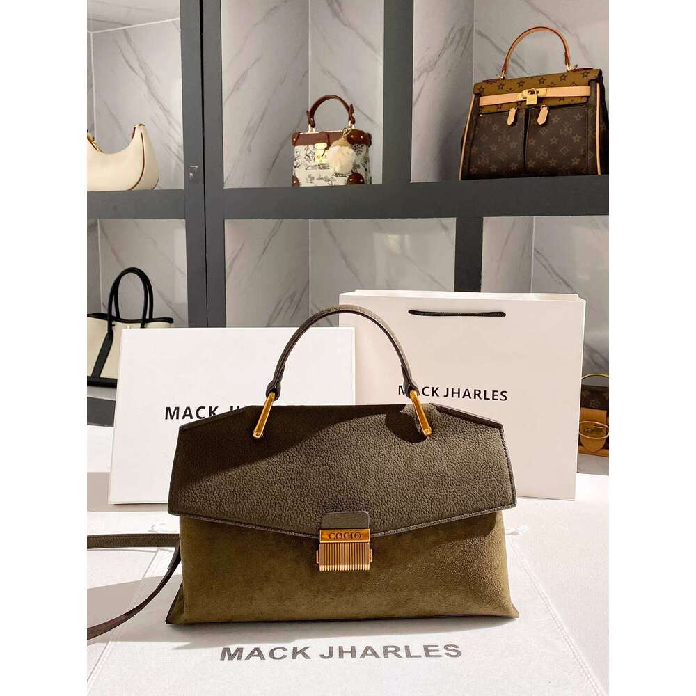 MACK JHARLES retro Matte Tote Bag for Women 2025 Autumn Winter New High-end Color-blocking Handbag