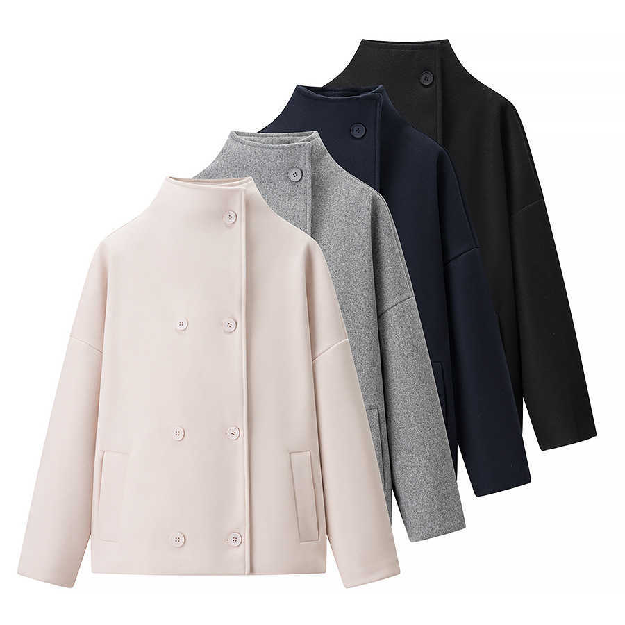 European and American women's fashion casual lapel zipper leather short coat jacket; L251229