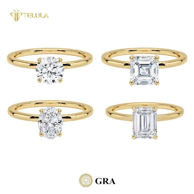 Fashion Many Shape Engagement Rings VVS D Color Moissanite Diamond Ring S925 18K Gold Plated Moissanite Ring