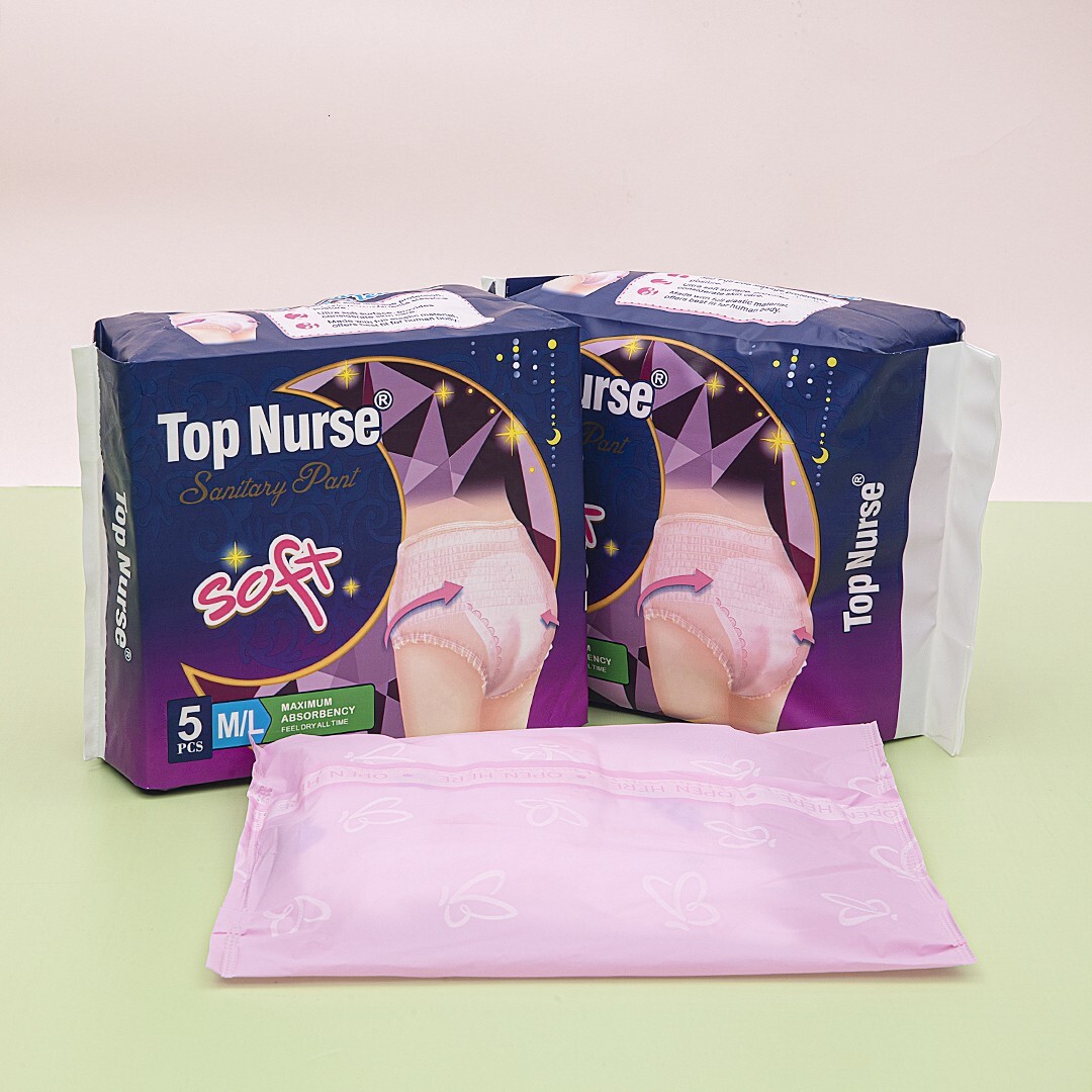 Cotton Soft 5-Pack Use L Size Panty Liner Sanitary Pads Menstrual Period Underwear Night Sleep Comfort Pants Wholesale