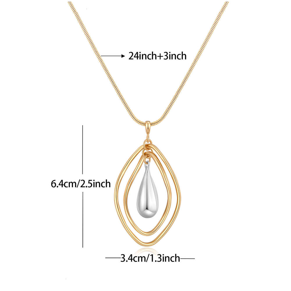 Hollow Sweater Simple Delicate Three-Dimensional Necklace Fashion Water Drop High-End Exaggerated Collarbone Chain