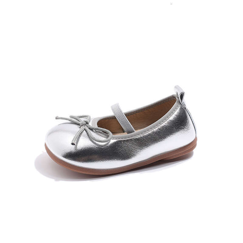 Children's Leather 2025 Spring and Autumn New Korean Style Girls' Soft Sole with Bowknot Baby Non-Slip Fashion Single Shoes