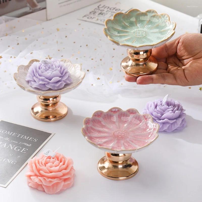 Candle Holders Home Decoration European Style Ceramics Stand Exquisite Light Luxury Holder Romantic Candlestick Birthday Gift H260310