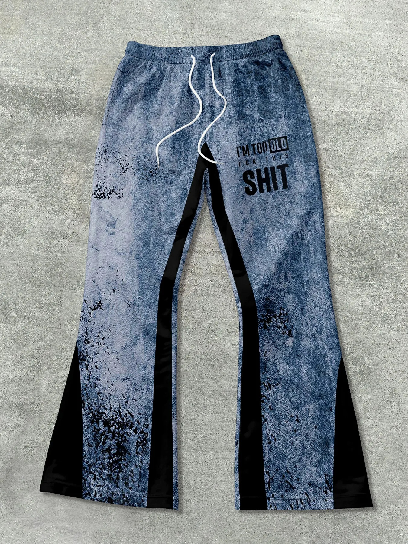 Y2k Flared Pants Men Loose 3D Casual Sweatpant Mid Waist Sporty Female Clothe Streetwear Hip Hop Vintage Artistic Graffiti 251226