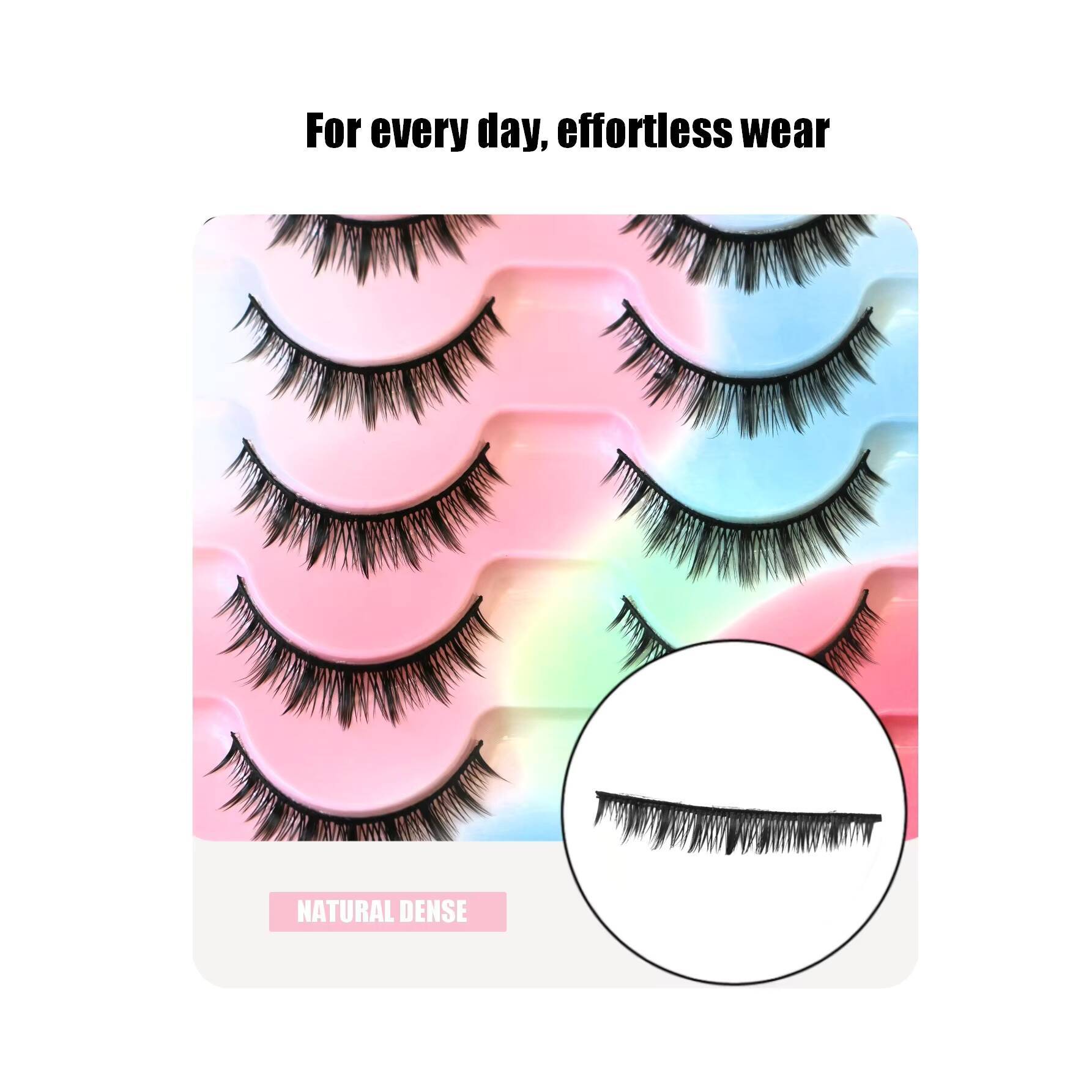 New Upgraded Short 018 Whole Synthetic Hair False Eyelashes for Mens Natural Curly Simulation with Transparent Plastic Band