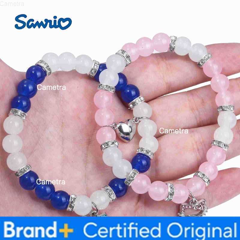 Sanrio Cartoon Cute Hello Kitty Bracelet Student Girl DIY Blue Pink Beads Bracelets Cosplay Prop Bangle for Women Jewelry Gifts H251229