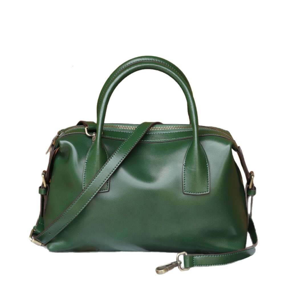 Luxury Shoulder Bags Totes Hobo Cross Border Autumn Winter New Boston Women S Top Layer Vegetable Tanned Cowhide Genuine Leather Vintage Handbag Cross