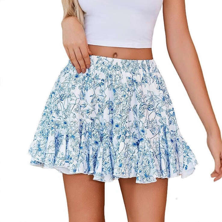 Women's Mini Skirt Spring Summer A-Line Ruffle Fresh Sweet Style Soft Satin Elegant Silky Satin Slimming Flowing