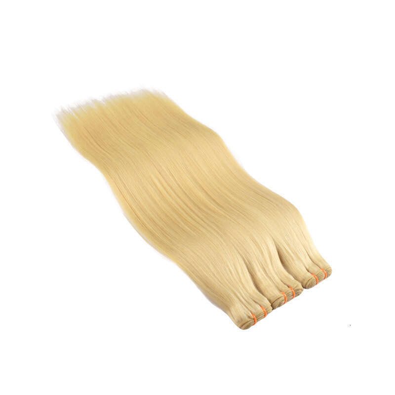 15A Braided Curtain#613 Bundles White Gold Real Human Bone Straight Hair European And American Cross-Border VMS