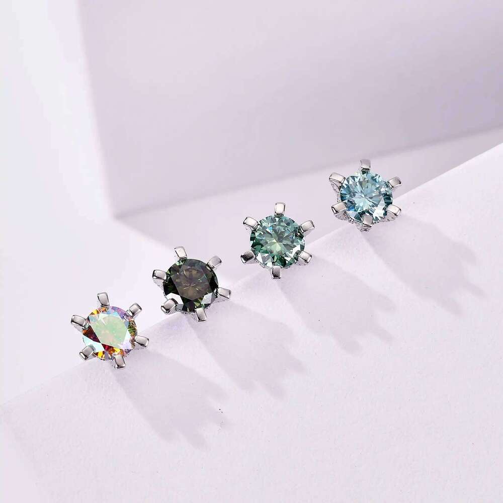 100% Dcolor vvs GRA Moissanite stub Earrings for Women Lab Grown Diamond Ear Studs 925 Sterling Silver Fine Jewelry Gift db0