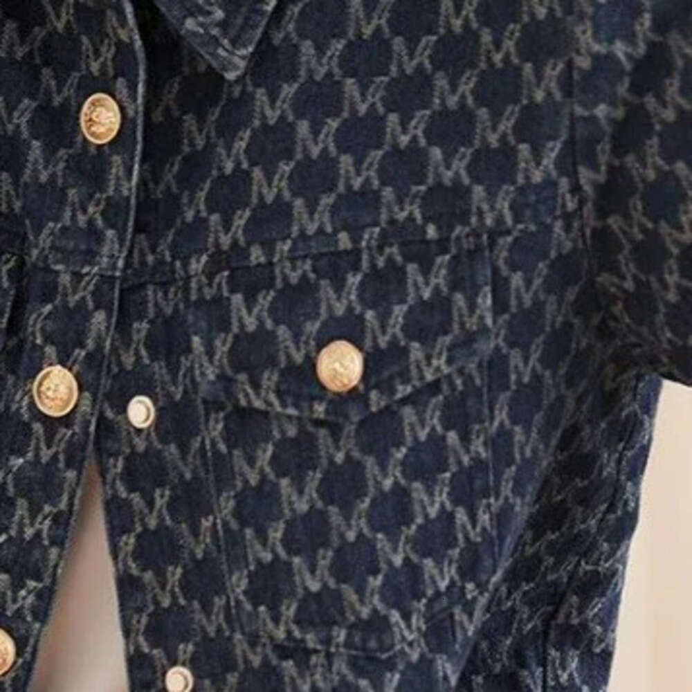 Blue Women's Designer Fashion 2026 Denim Jackets With Print Outerwears Spring Autumn Graphic Female Jeans Coat On Sale Cowgirl Clothing Vintage L