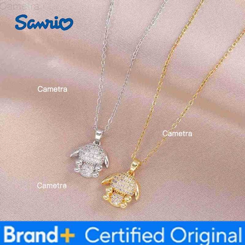 Sanrio Fashion Kawaii Shiny Zircon Rabbit Pendant Necklace for Women Girls Lovely Stainless Steel Chain Rabbit Jewelry Gifts for Friend H251229