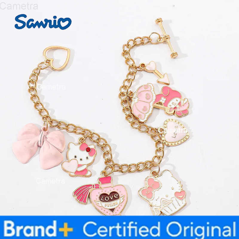 Sanrio Kawaii cartoon Hello Kitty Charm Bracelets For Women Bracelet Bangle Women Jewelry Gifts H251229