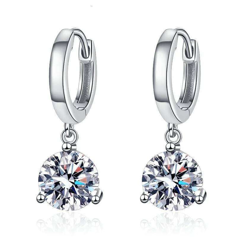 1ct/ 2ct/4ct Moissanite Diamond Earrings S925 Sliver Orginal Drop Earring Wedding Bride Jewelry with Certificate for Women d30
