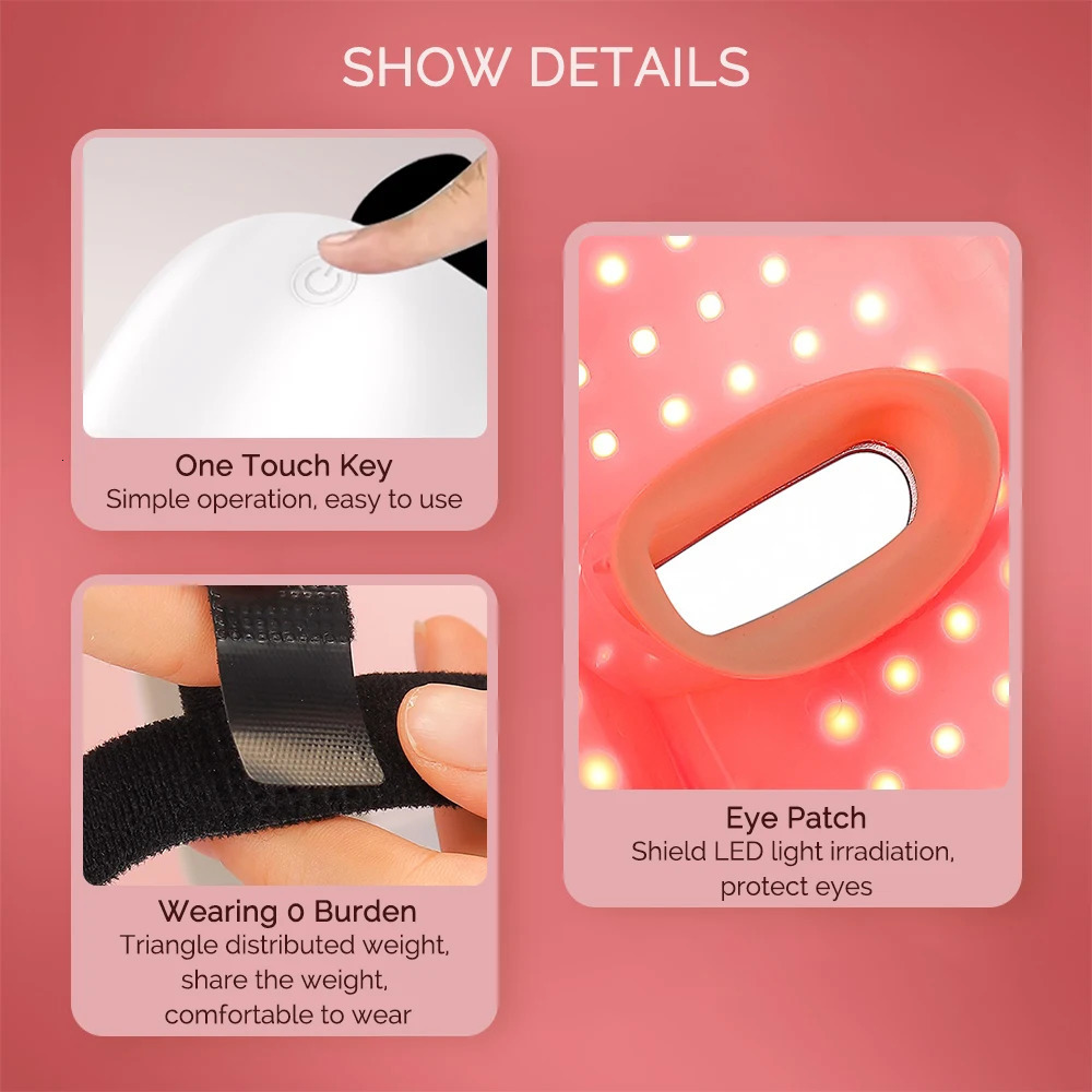 LED Face Mask with Neck Facial Radiofrequency Red Light Therapy For Skin Tightening Lifting Anti-aging Bio-Light Beauty Devices 251222