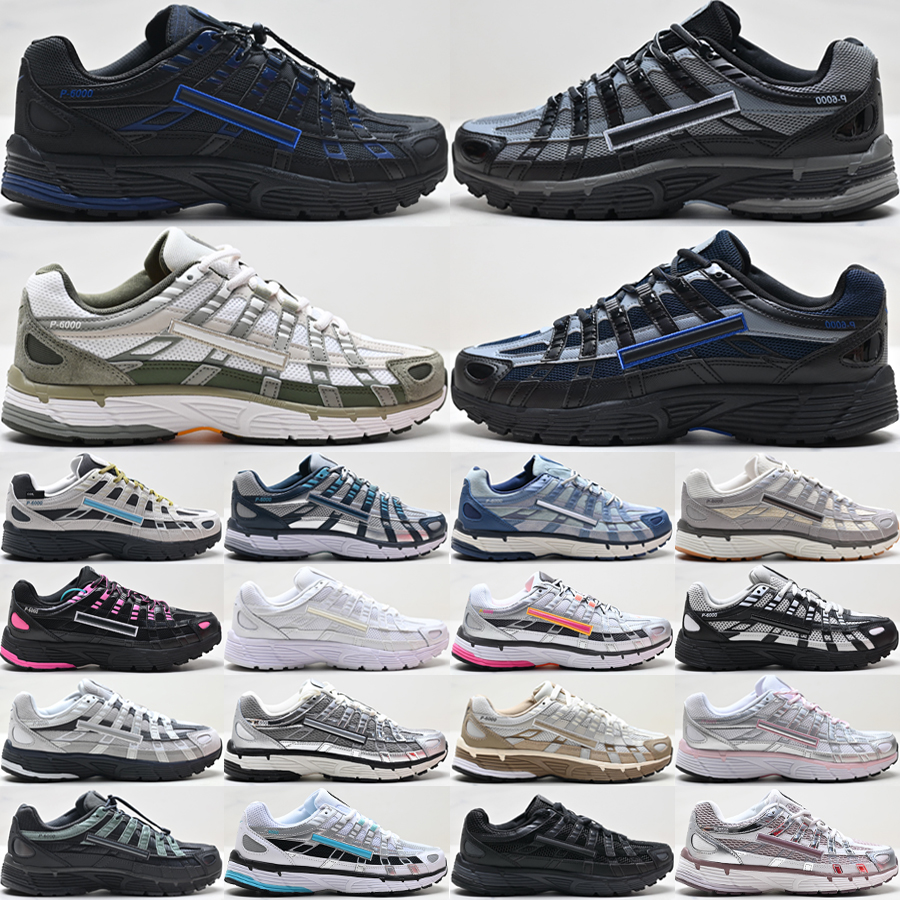 Top P6000 Running Shoes For Men Women 6000 Designer Trainers Metallic Silver Light Bone Laser Fuchsia Triple Black Burgundy Outdoor Sneakers Size 36-45 cd