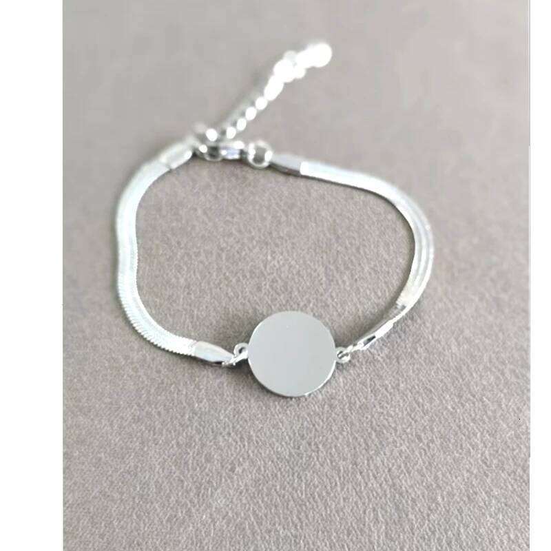 10pcs 3mm 304 Stainless Steel Flat Chain Simple For Men Retro Jewelry Trendy Accessories Women Bracelet 25H1229