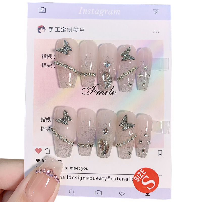 Luxury Removable Butterfly Flash Diamond Nail Patches for Professional Phototherapy