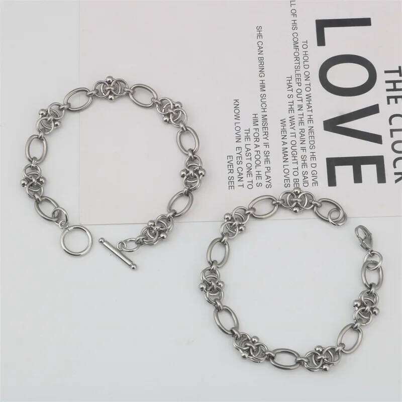 New Hip Hop Design DIY Chain Bracelet for Men Women Heavy Tricycle Thick Kpop Classic 316L Stainless steel Statement Initial 25H1229