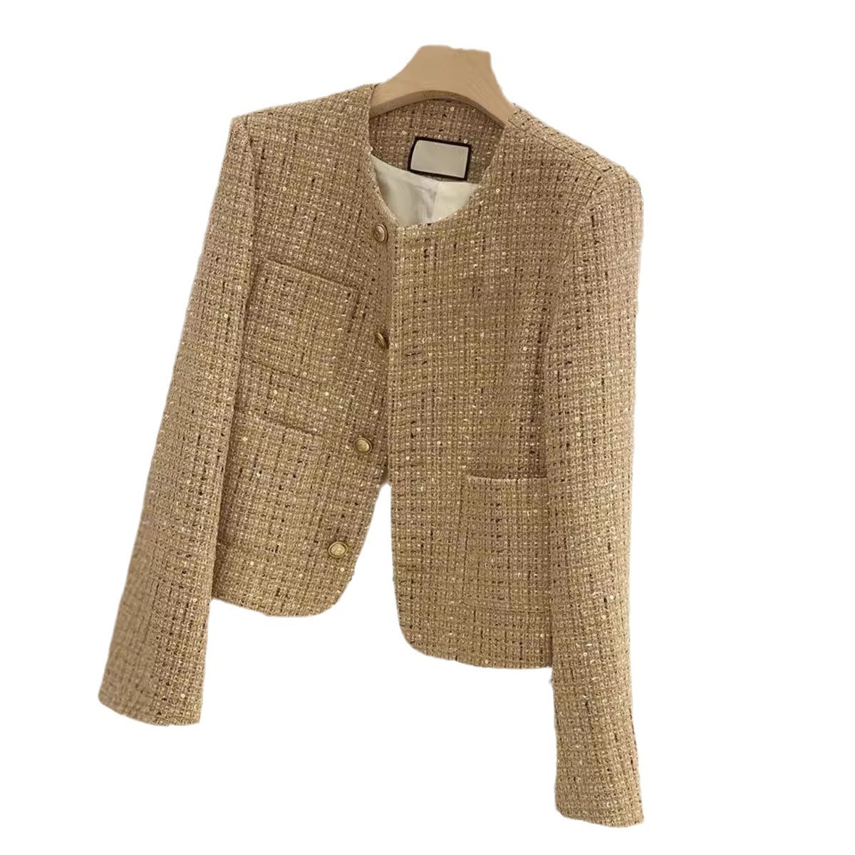 Tweed Elegant and High-End Socialite French Style Short Jacket for Women, Spring and Autumn Autumn Coat