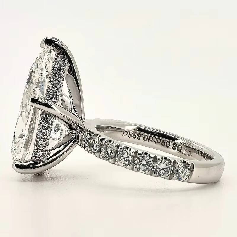 Custom 8CT Pear Cut 14K Real Gold Lab Diamond Rings VS1 VS2 IGI Certified Lab Grown Diamond Ring