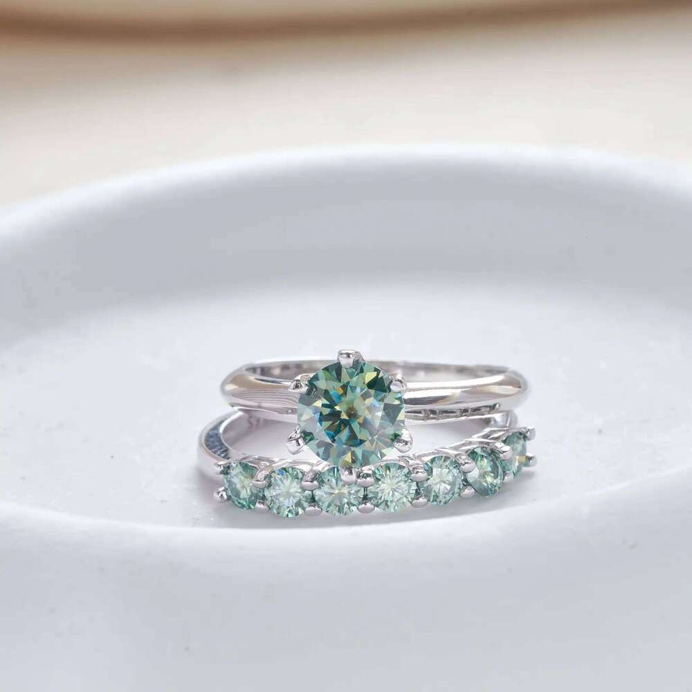 GRA Real Moissanite Diamond Solitaire Stackable Rings set for Women 925 Sterling Silver Wedding Band Trendy Fashion Fine Jewelry d4d