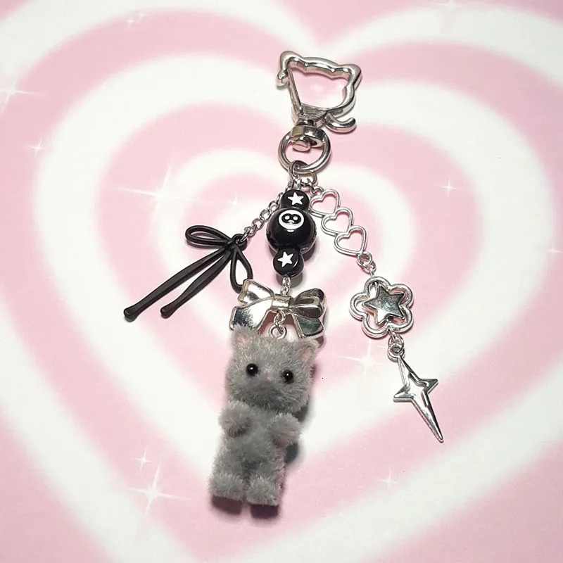 handmade furry cats Charm Keychain y2k women fashion 251219