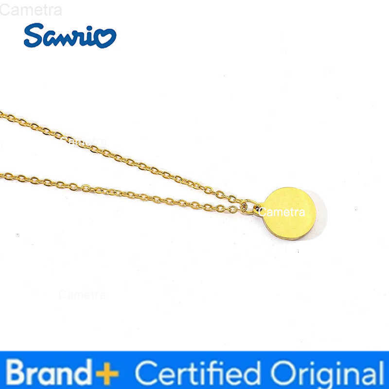 Sanrio Kawaii Hello Kitty Round Pendant Necklace Cute Cartoon Jewelry Accessory for Women Ideal Birthday Gift H251229
