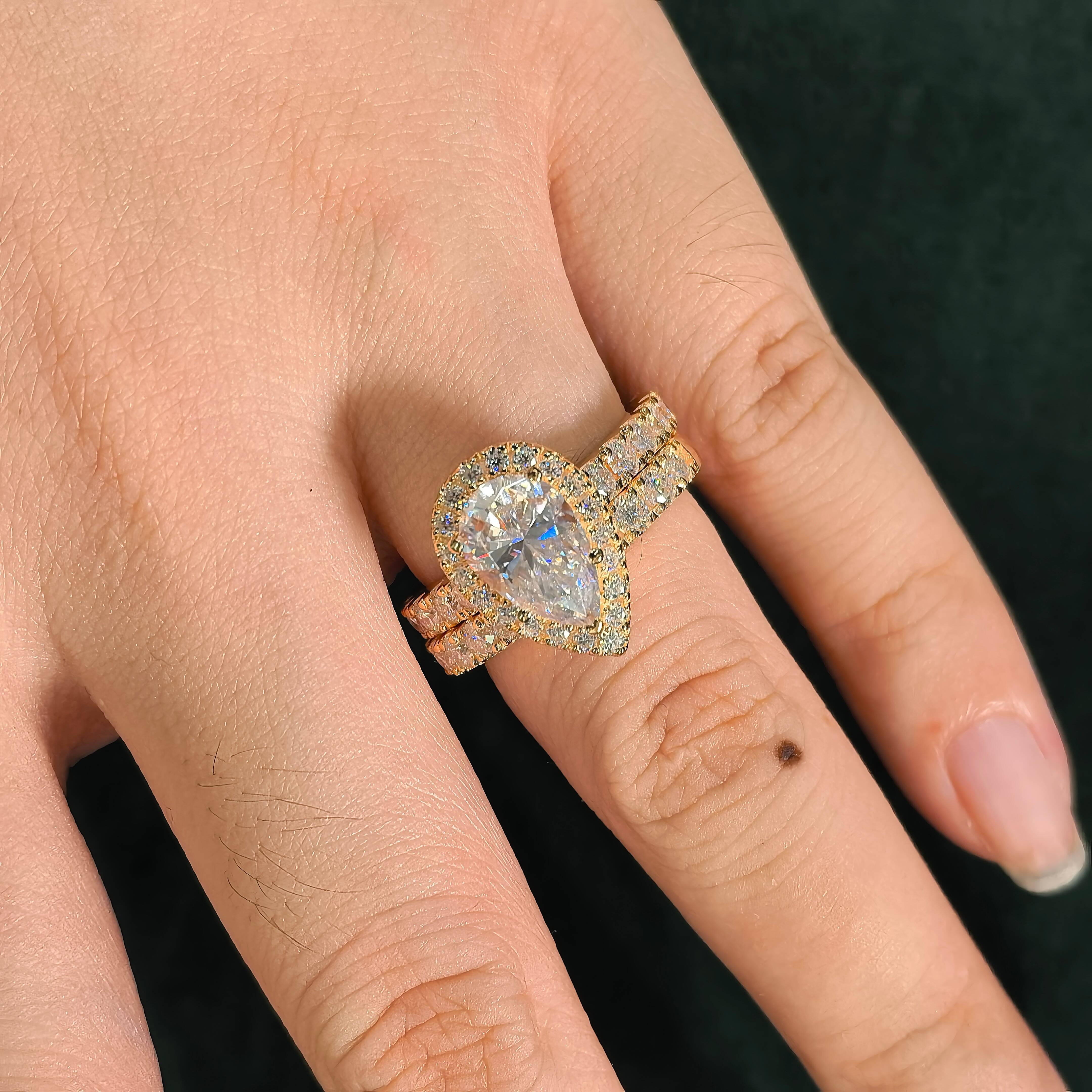 Telula 14K Gold D Color VVS Excellent 1CT 2CT Lab Grown Diamond Engagement Ring IGI Certified Womens Synthetic Ring