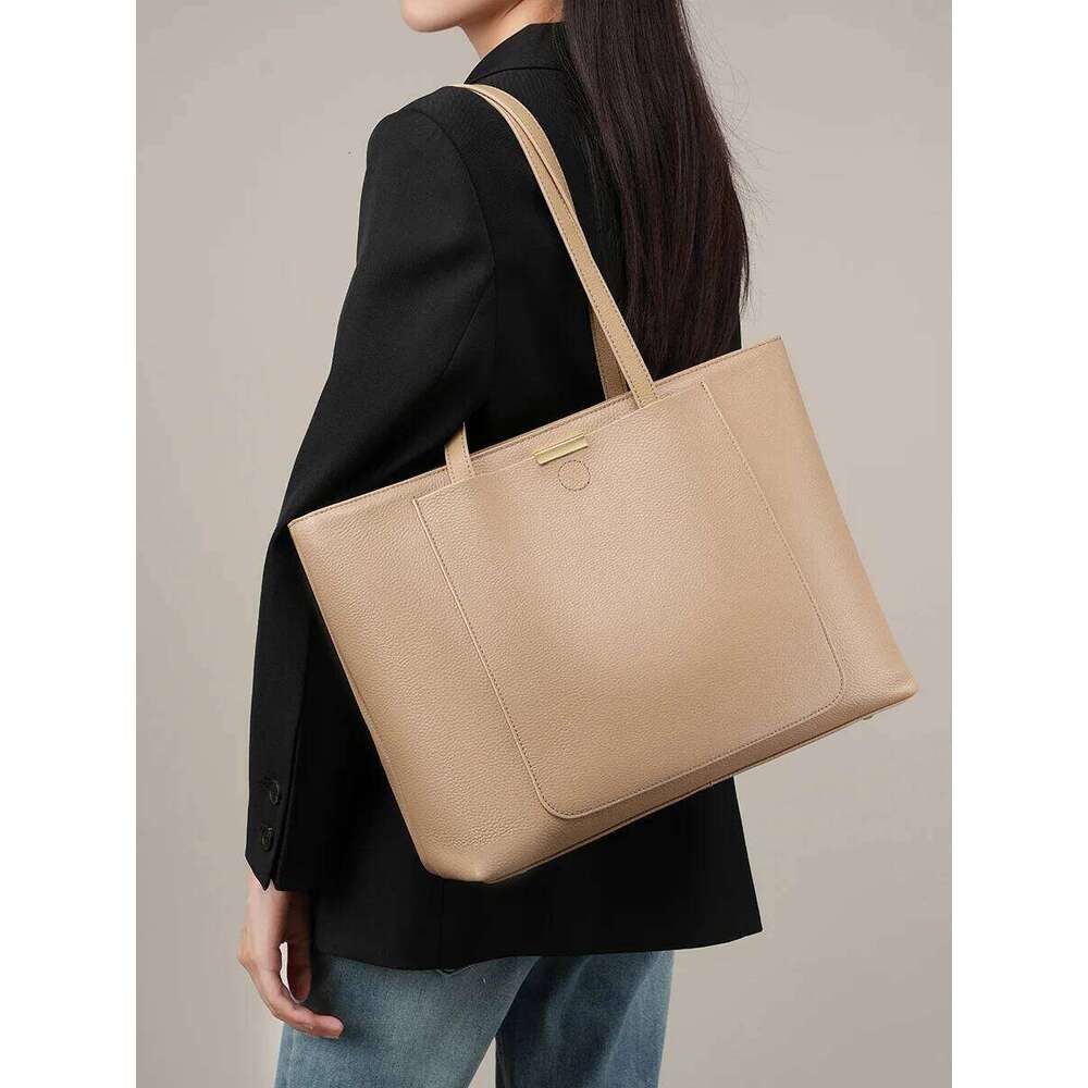 100% Genuine Leather Women's Shoulder Large Capacity High Quality Cowhide Tote Bag Daily Commuter Handbag As Gift Xiu Lai Si