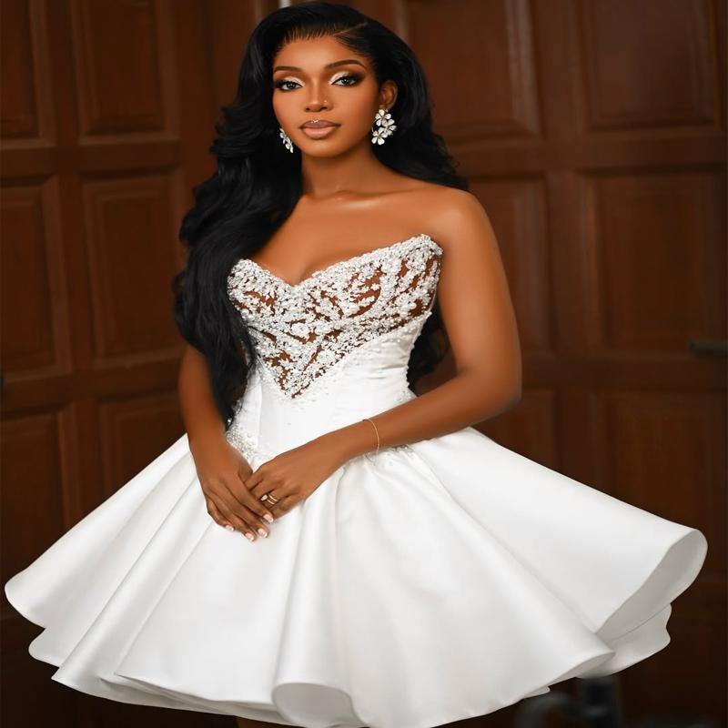 2026 Cocktail Dresses For Women Homecoming Dress V Neck Illusion Appliqued Beaded Lace Sexy Pearls Short Prom Dresses For African Nigeria Black Girls 