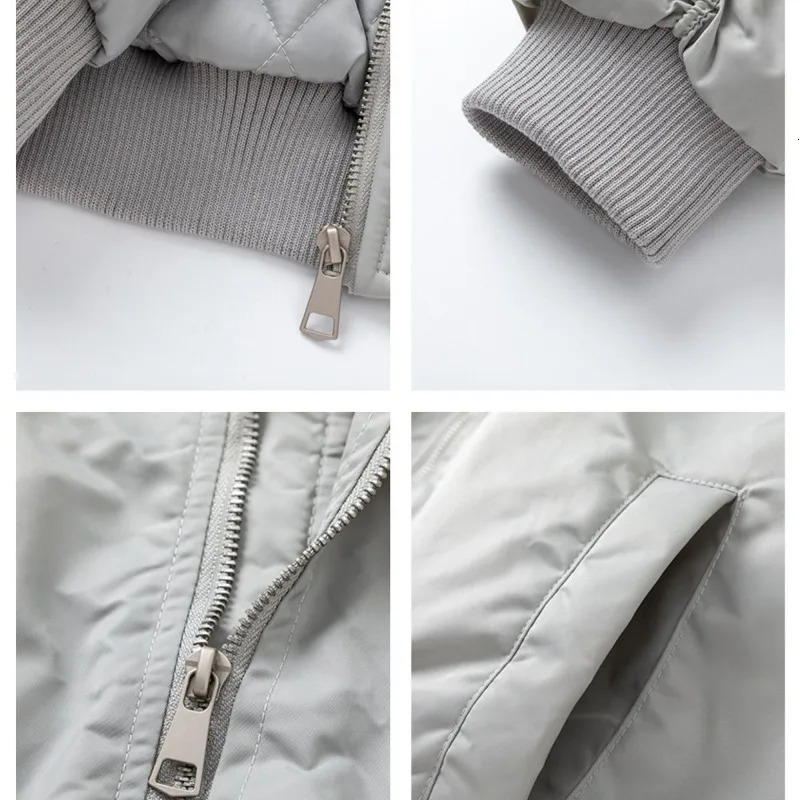 American Street Solid Color Hooded Fur Coat Cotton-padded Jacket Female Y2K Harajuku Casual Jacket Coat 251223