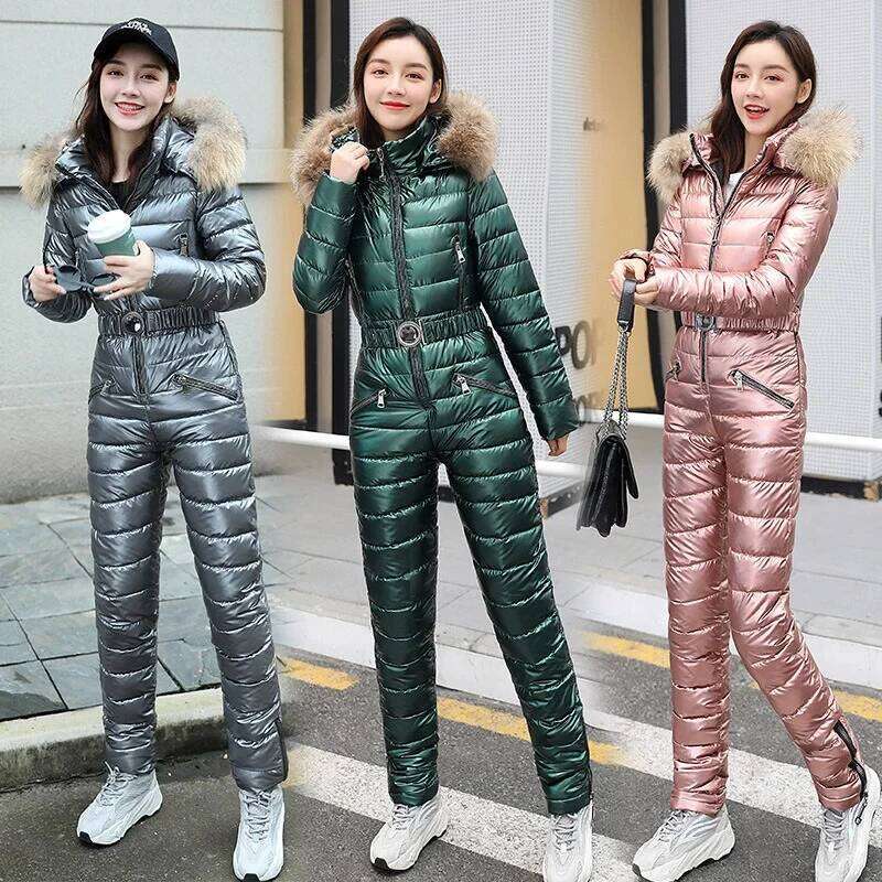 One-Piece Ski Women Thickening Snowboard Female Overalls Winter Windproof Waterproof Breathable Clothing Skiing Suit 2026 SPLELED