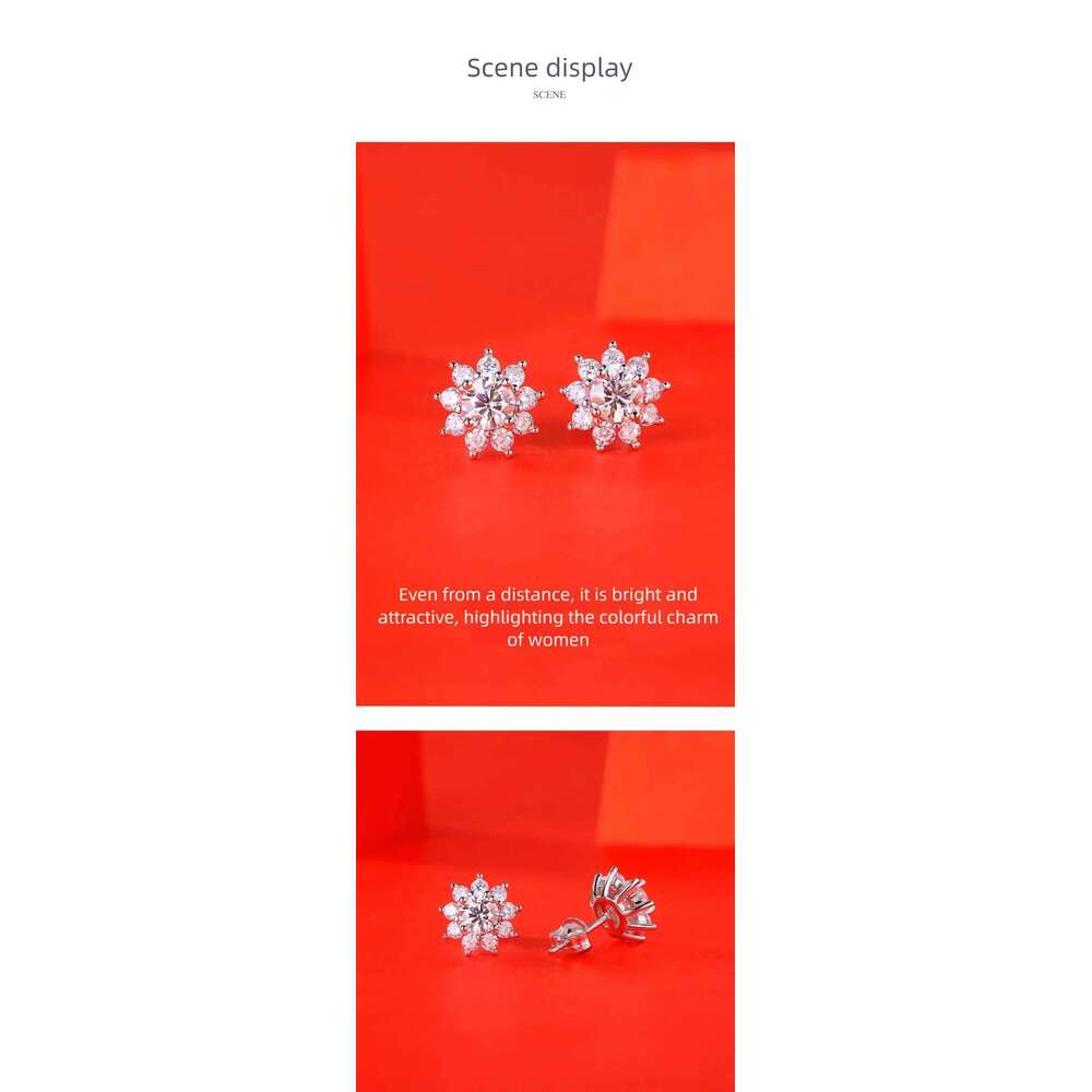 0.5ct Moissanite Earrings for Women Lab Grown Diamond Ear Studs 925 Sterling Silver Fine Jewelry Gift bd9