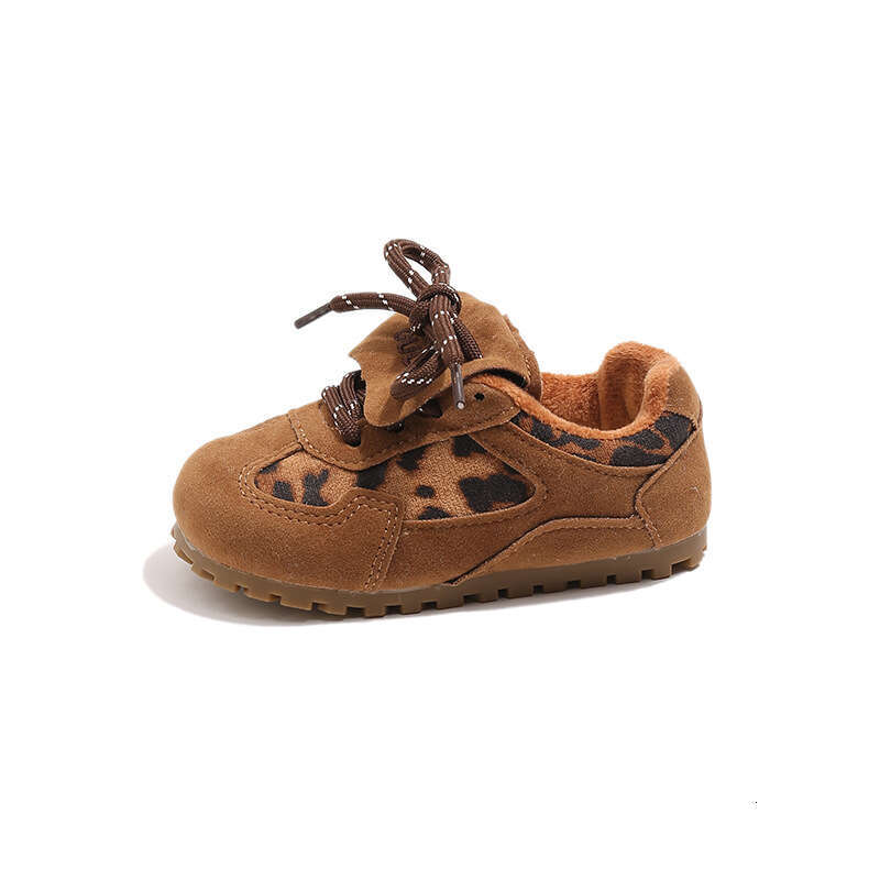 INS Dexun 2025 Autumn Winter New Korean Style Girls Leopard Print Forrest Gump Boys Soft Sole Sports Running Shoes