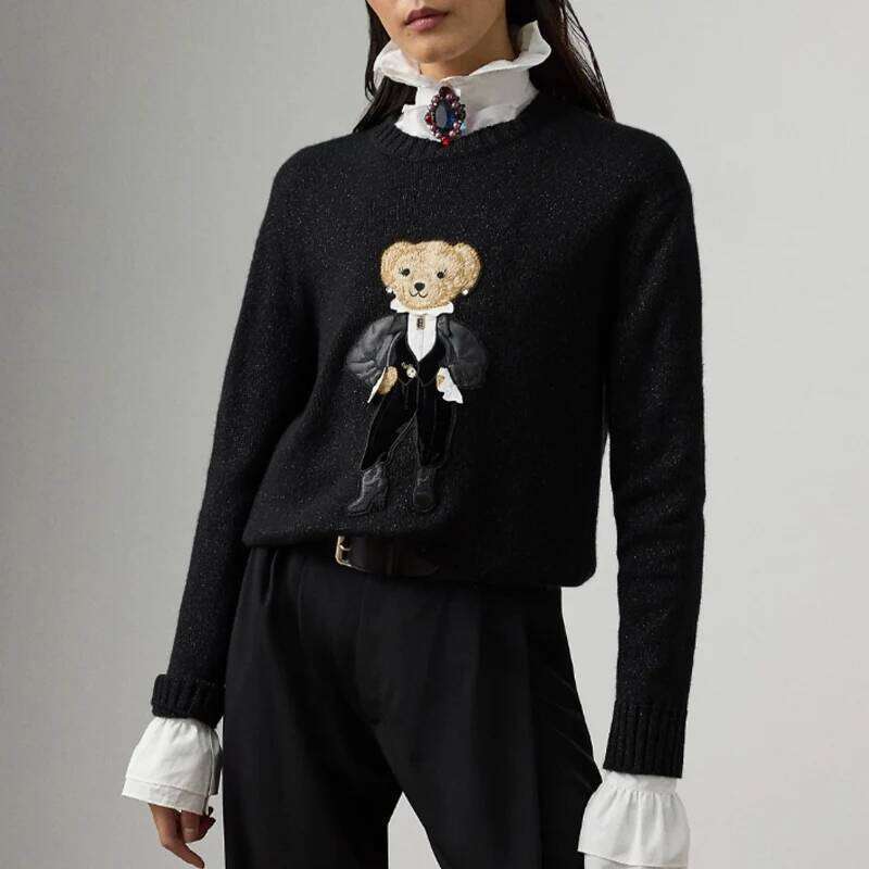 2025 Sweater Cashmere Knit Pullover Autumn Winter Long Sleeve Women Knitwear Top Coat Relaxed Fit Clothes