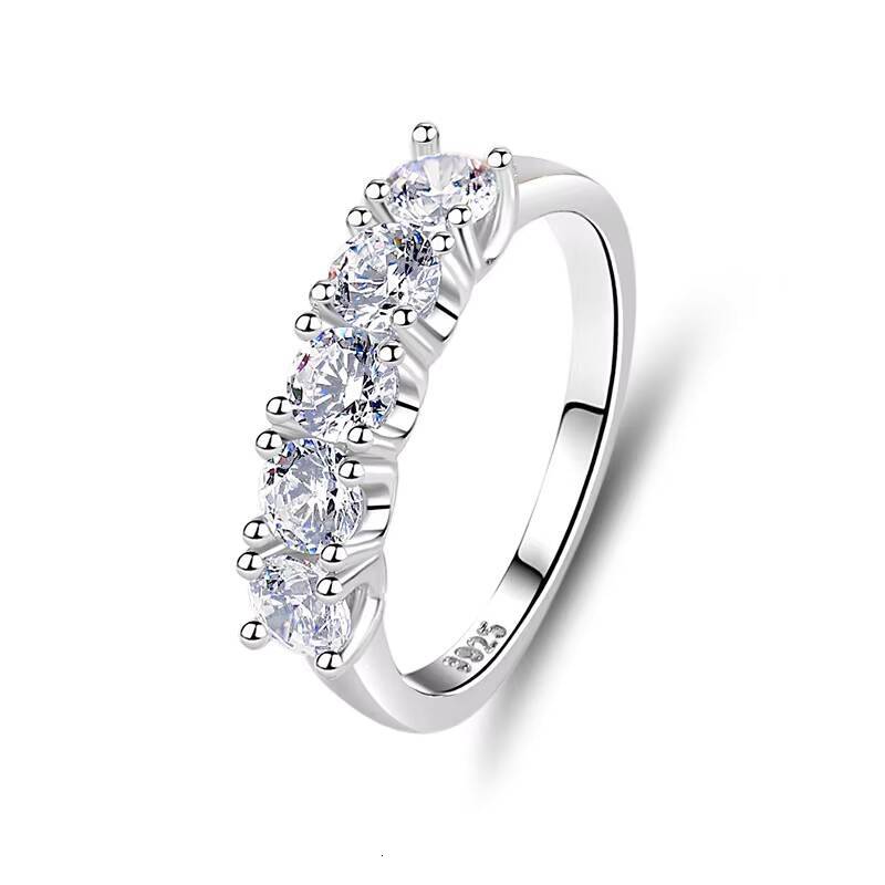 925 Silver Diamond Finger Promise Women Men Wedding 925 Silver Engagement Moissanite Wedding Ring