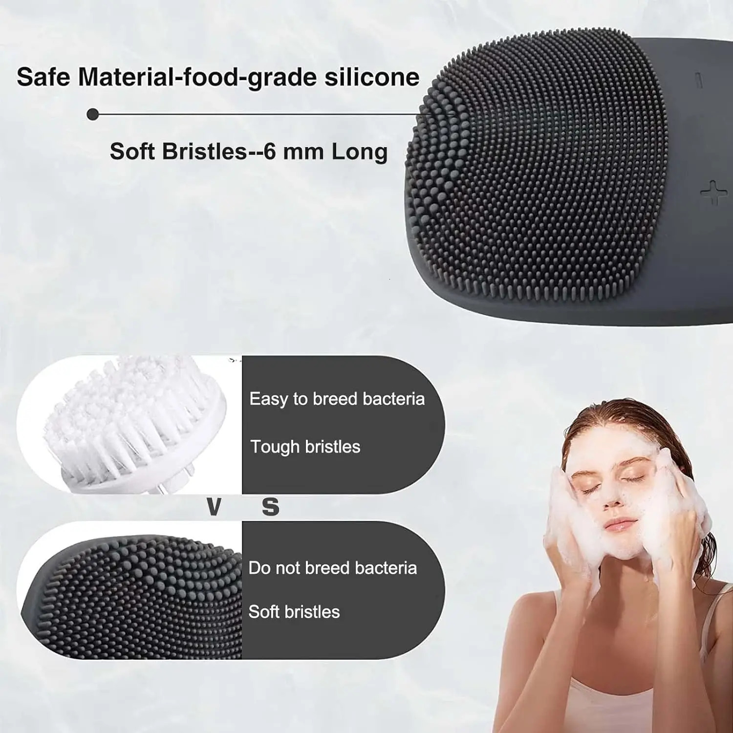 3 in 1 Electric Waterproof Silicone Facial Cleansing Brush Face Scrubber Massager for Cleanning Remove Blackhead Exfoliating 251222